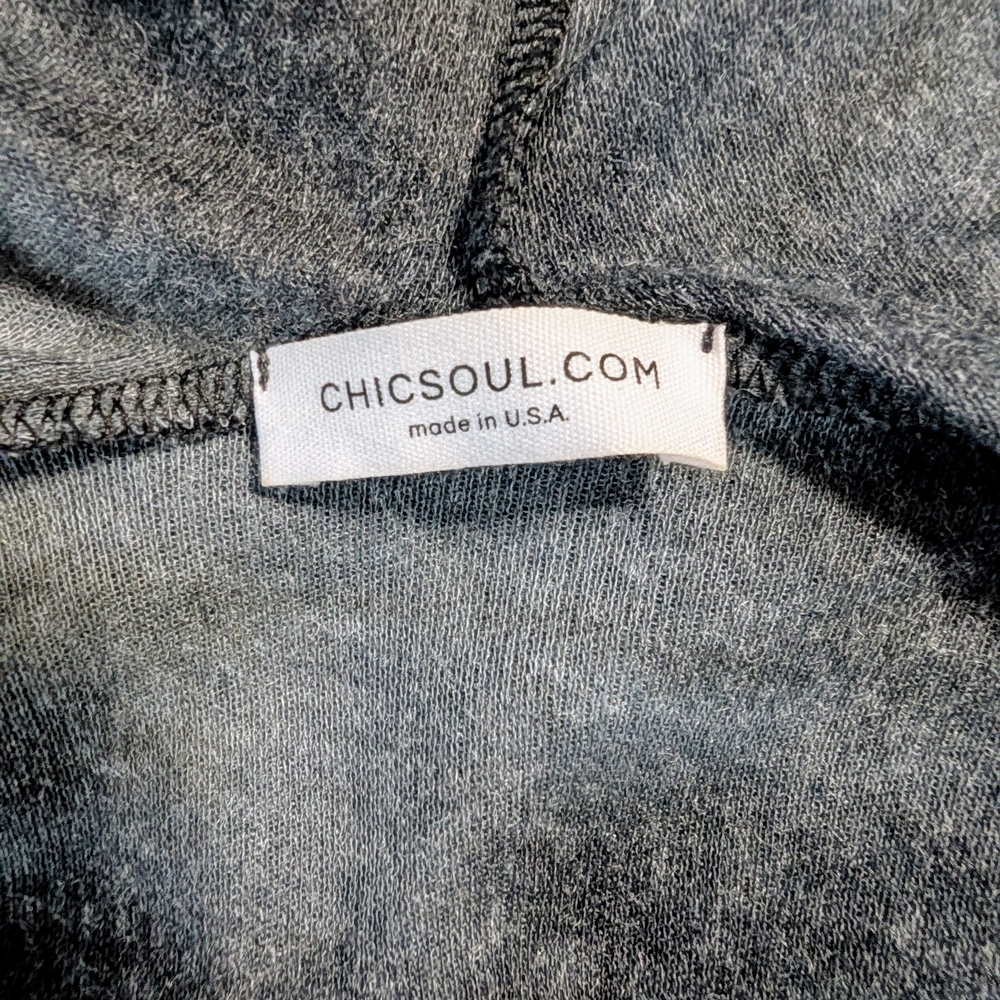 Chic Soul - Women's Gray Tie Dye Open Front Hooded Cardigan- XL - Picture 3 of 4